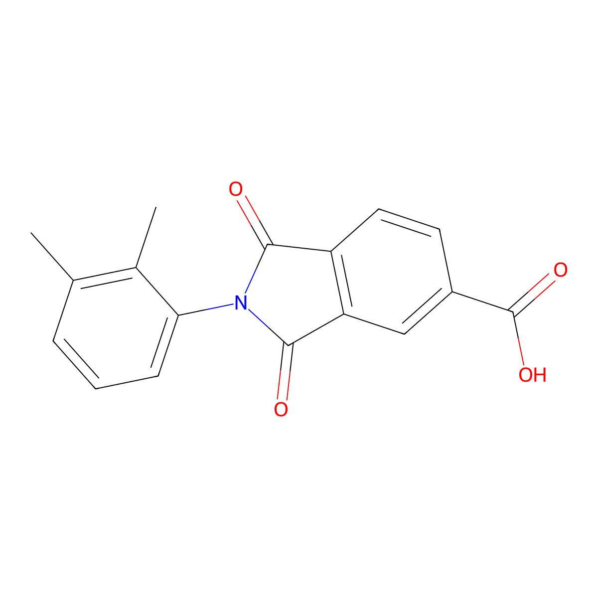 2-(2,3-Dimethylphenyl)-1,3-dioxoisoindoline-5-carboxylic acid molecular structure, CAS 294667-08-6