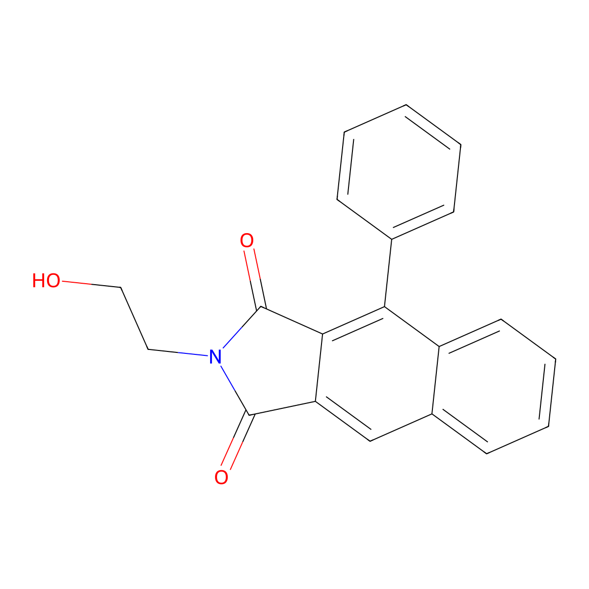 2-(2-Hydroxyethyl)-4-phenyl-1H-benz(f)isoindole-1,3(2H)-dione molecular structure, CAS 294667-09-7