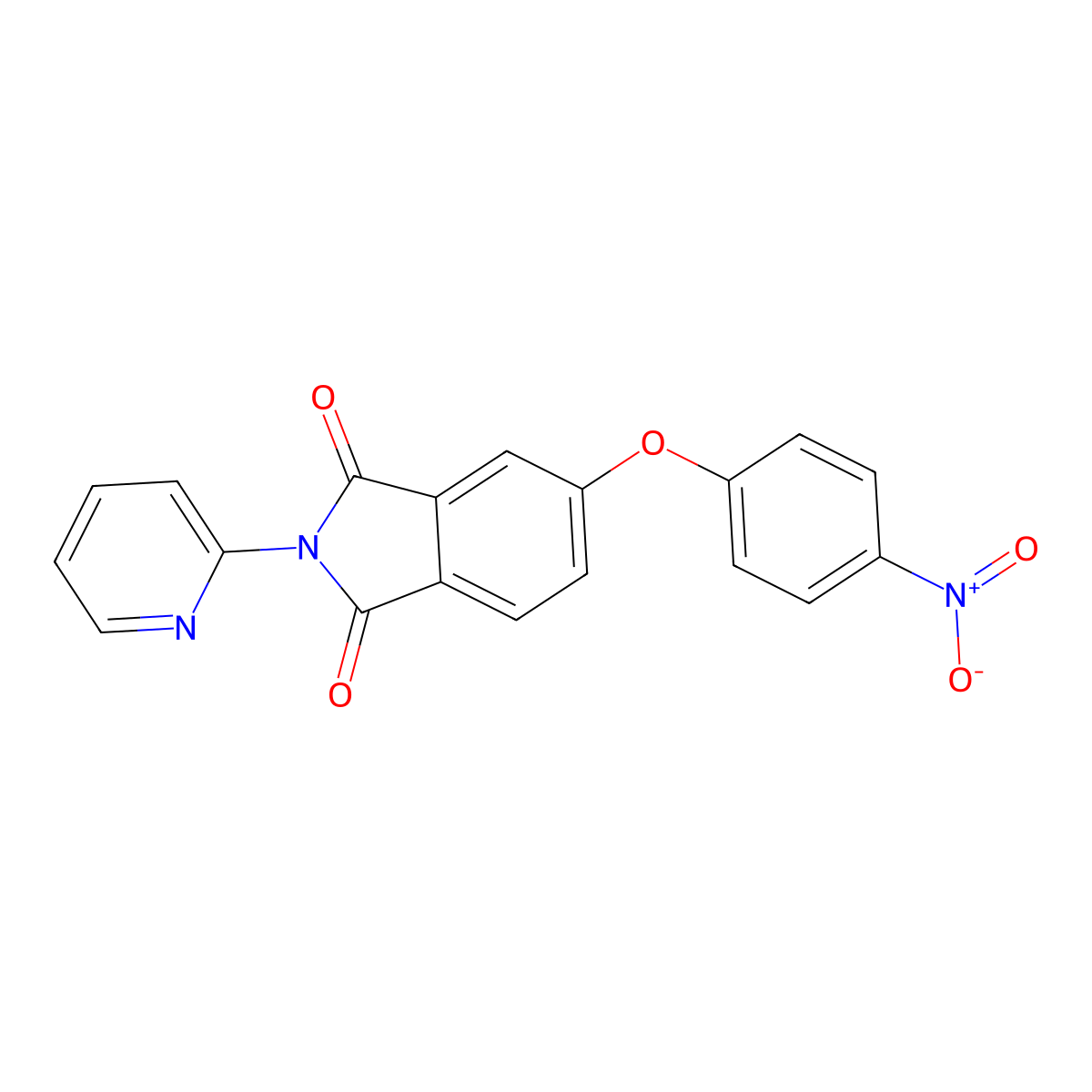 5-(4-Nitrophenoxy)-2-pyridin-2-ylisoindole-1,3-dione molecular structure, CAS 294667-14-4
