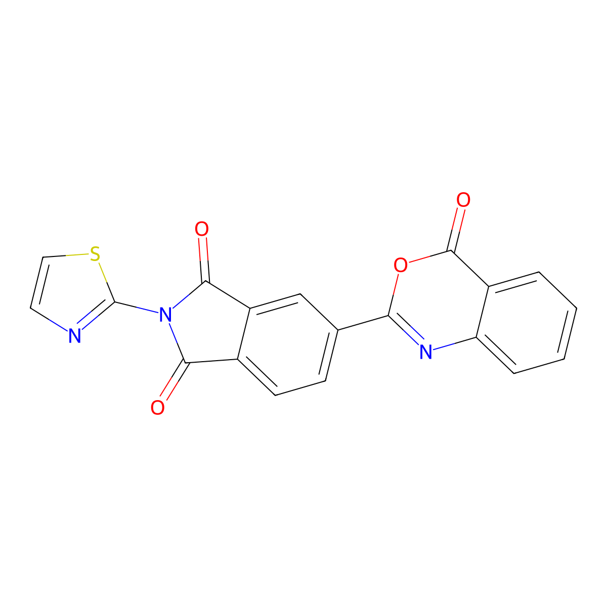 5-(4-Oxo-3,1-benzoxazin-2-yl)-2-(1,3-thiazol-2-yl)isoindole-1,3-dione molecular structure, CAS 294667-16-6
