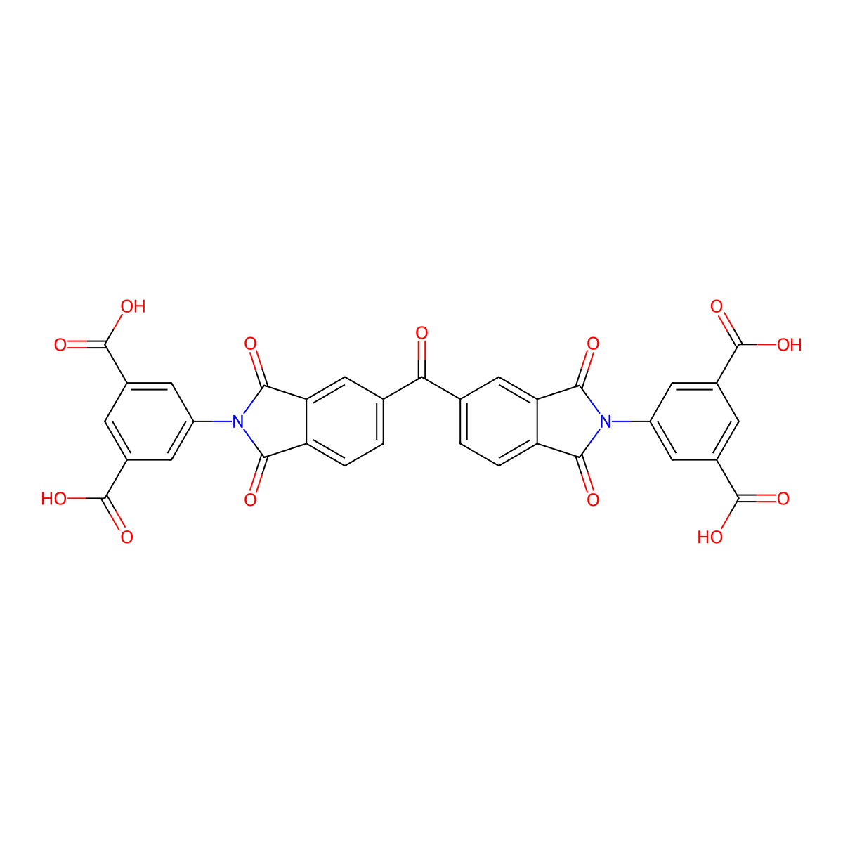 5,5'-(Carbonylbis(1,3-dioxoisoindoline-5,2-diyl))diisophthalic acid molecular structure, CAS 294667-55-3