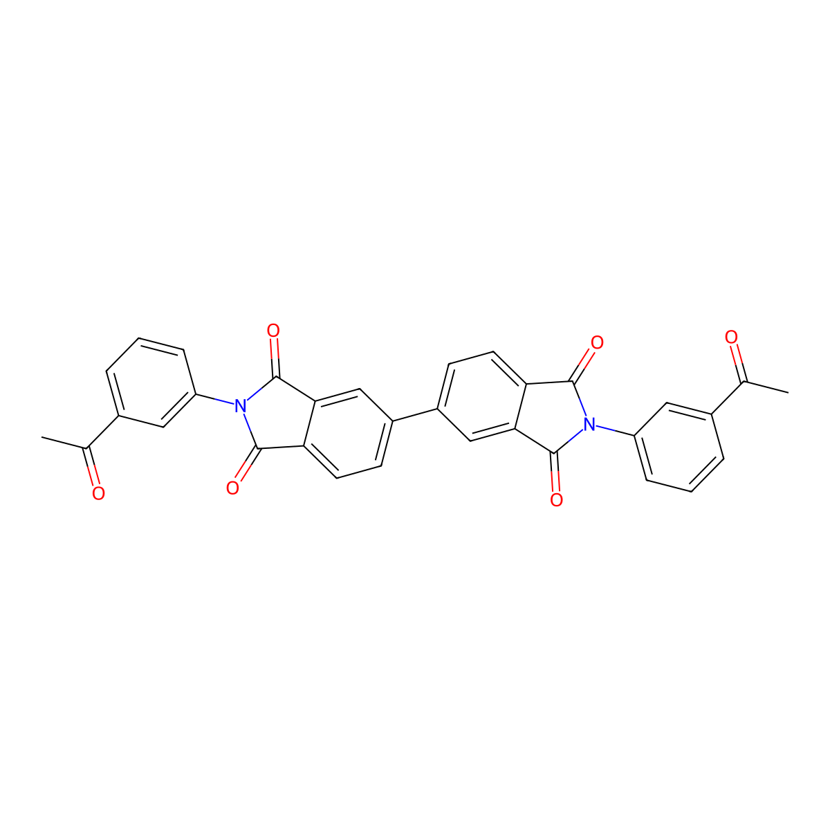 2-(3-Acetylphenyl)-5-[2-(3-acetylphenyl)-1,3-dioxoisoindol-5-yl]isoindole-1,3-dione molecular structure, CAS 294667-57-5