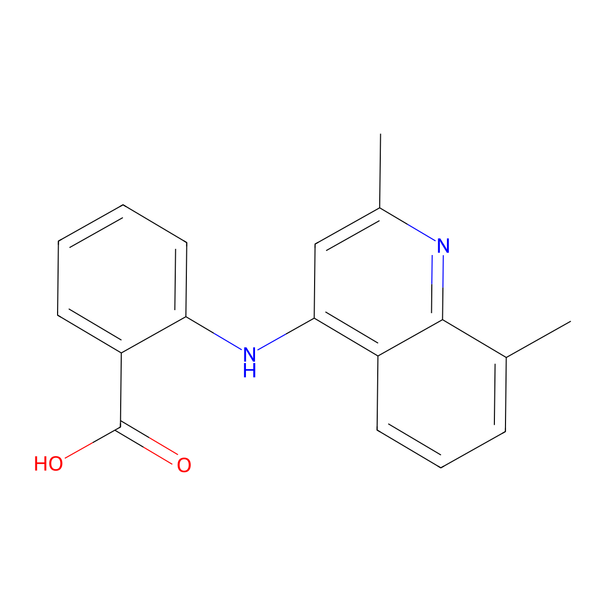 2-[(2,8-Dimethylquinolin-4-yl)amino]benzoic acid molecular structure, CAS 294667-95-1