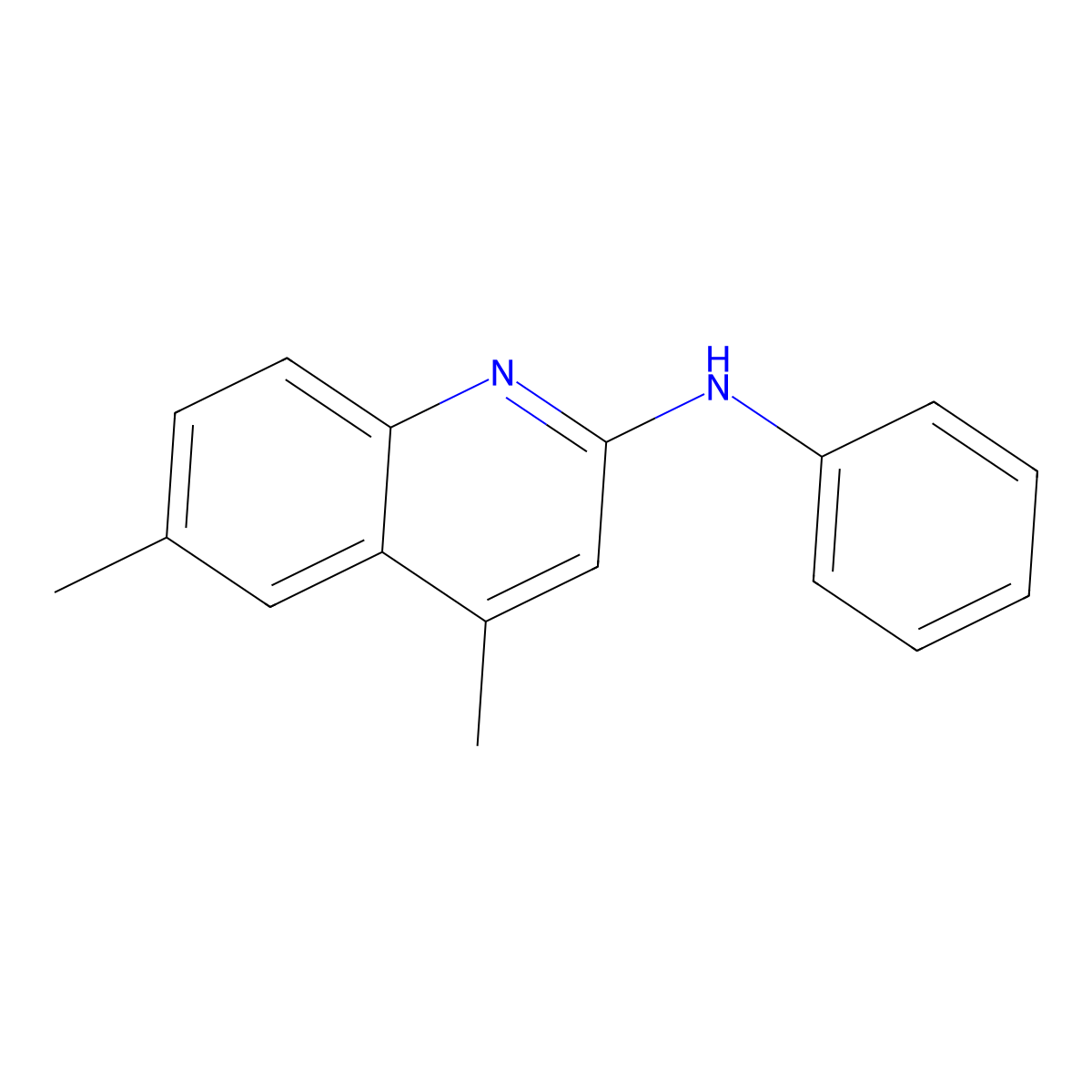 4,6-dimethyl-N-phenylquinolin-2-amine molecular structure, CAS 294668-01-2