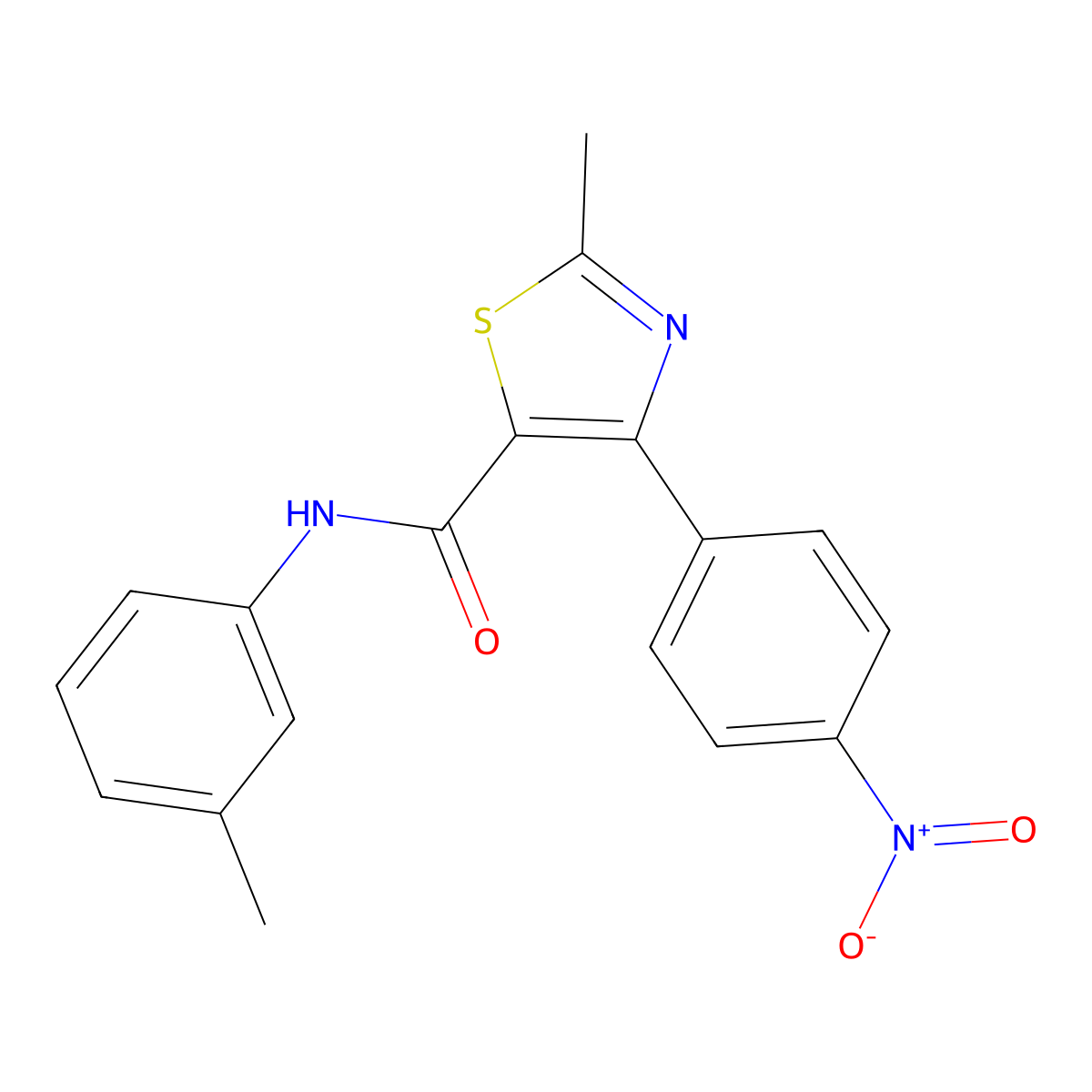 2-methyl-N-(3-methylphenyl)-4-(4-nitrophenyl)-1,3-thiazole-5-carboxamide molecular structure, CAS 294668-21-6