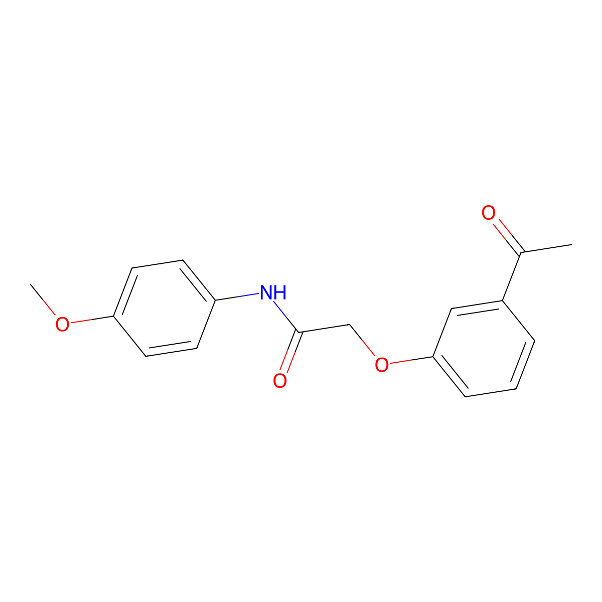 2-(3-acetylphenoxy)-N-(4-methoxyphenyl)acetamide molecular structure, CAS 294668-23-8