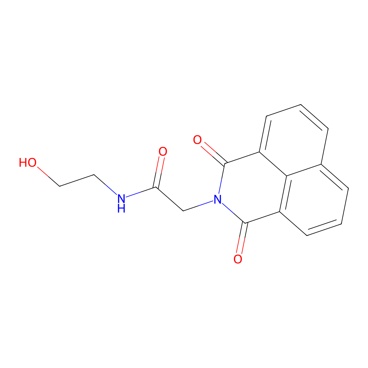 2-(1,3-dioxo-1H-benzo[de]isoquinolin-2(3H)-yl)-N-(2-hydroxyethyl)acetamide molecular structure, CAS 294668-72-7