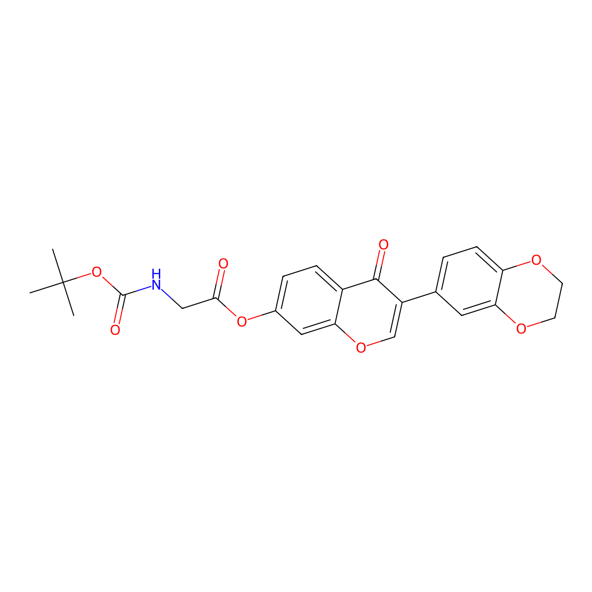 3-(2,3-dihydrobenzo[b][1,4]dioxin-6-yl)-4-oxo-4H-chromen-7-yl 2-((tert-butoxycarbonyl)amino)acetate molecular structure, CAS 294668-84-1