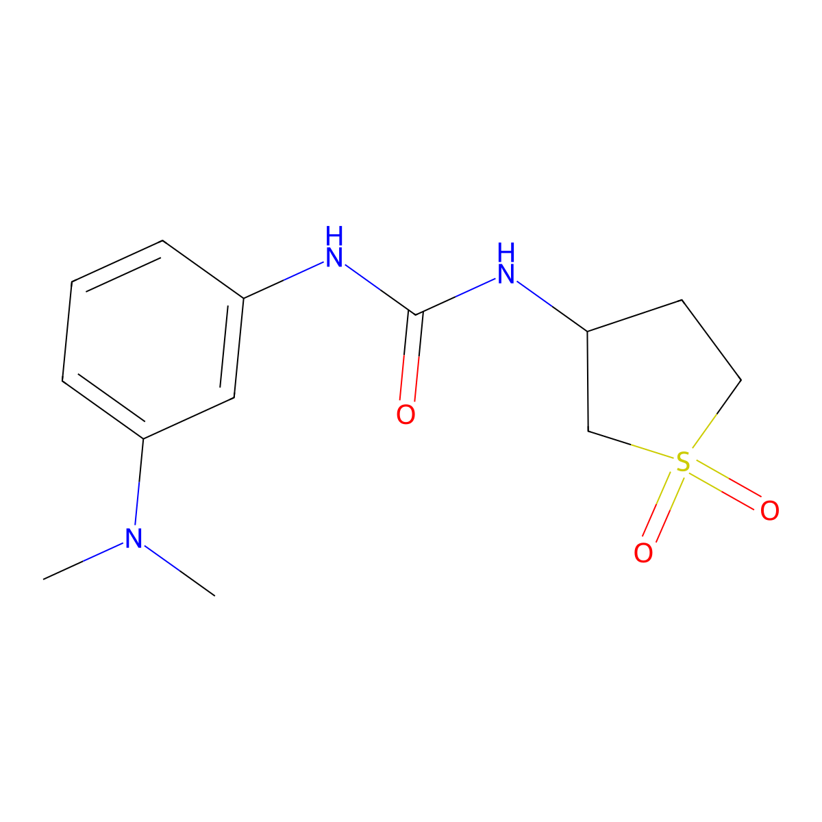 1-(3-(Dimethylamino)phenyl)-3-(1,1-dioxidotetrahydrothiophen-3-yl)urea molecular structure, CAS 294668-87-4