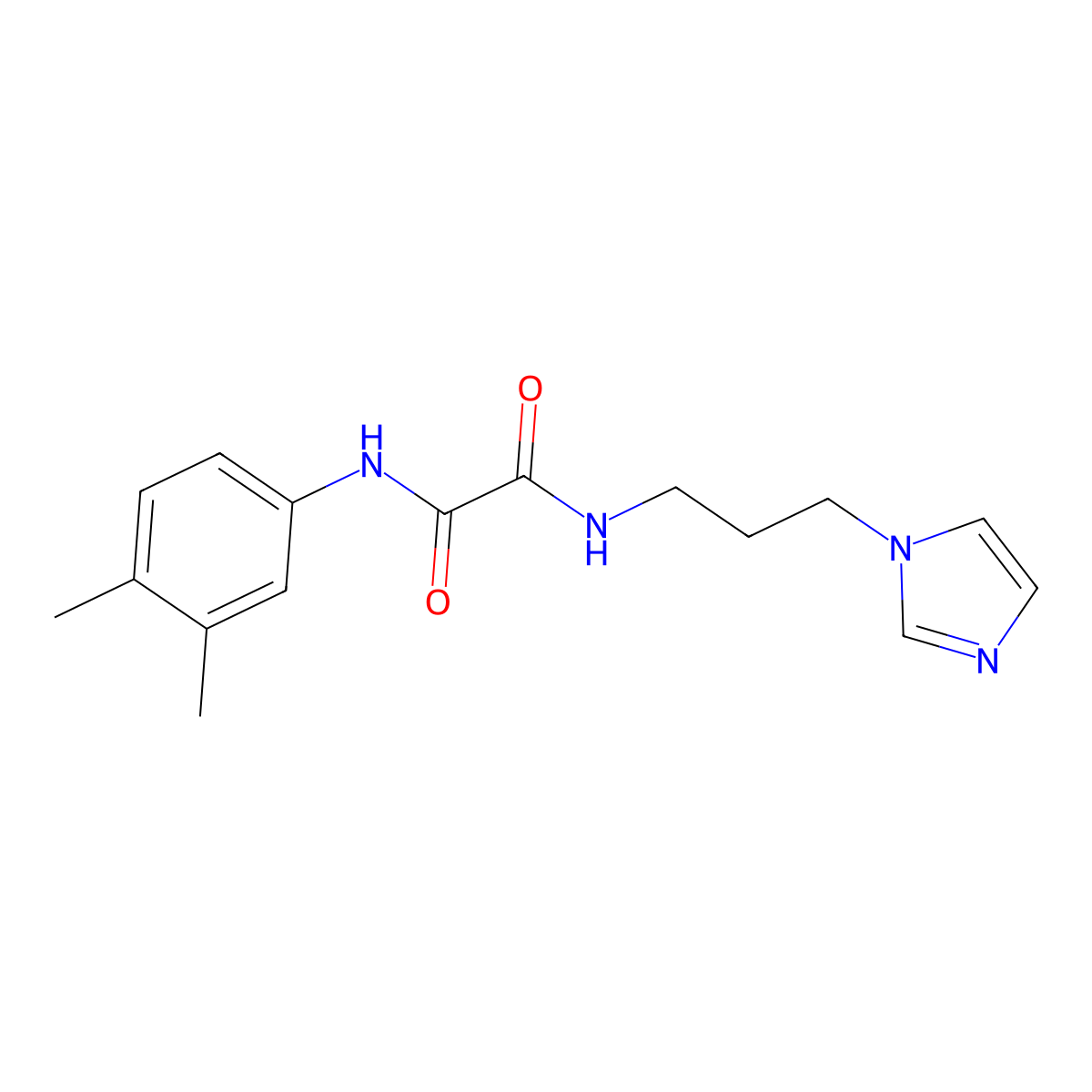 N-(3,4-dimethylphenyl)-N'-[3-(1H-imidazol-1-yl)propyl]ethanediamide molecular structure, CAS 294675-74-4