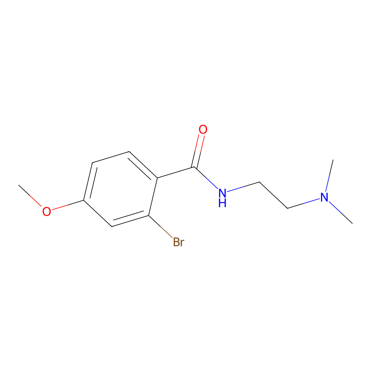Benzamide, 2-bromo-N-[2-(dimethylamino)ethyl]-4-methoxy- molecular structure, CAS 2946848-18-4