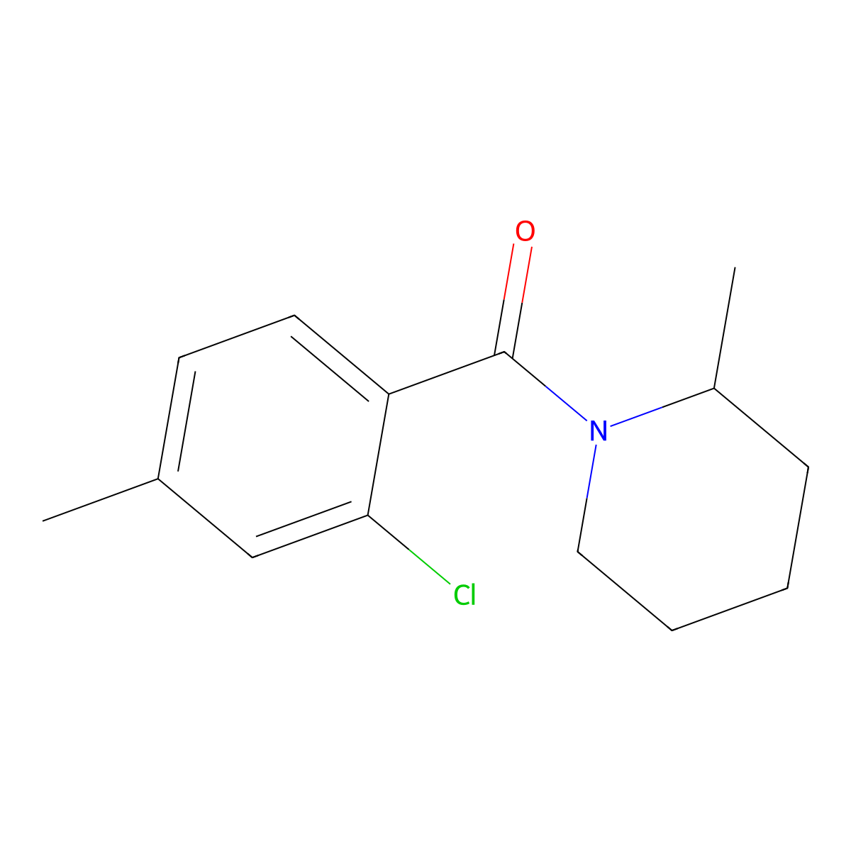 Methanone, (2-chloro-4-methylphenyl)(2-methyl-1-piperidinyl)- molecular structure, CAS 2947250-70-4