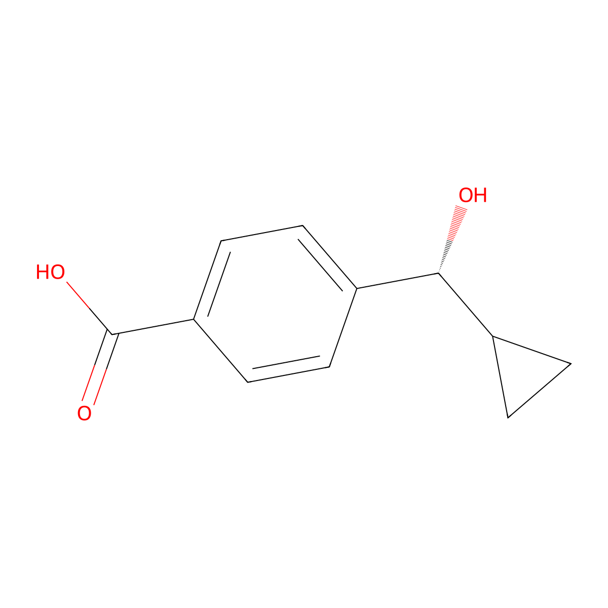 4-[(R)-cyclopropyl(hydroxy)methyl]benzoic acid molecular structure, CAS 2947380-16-5
