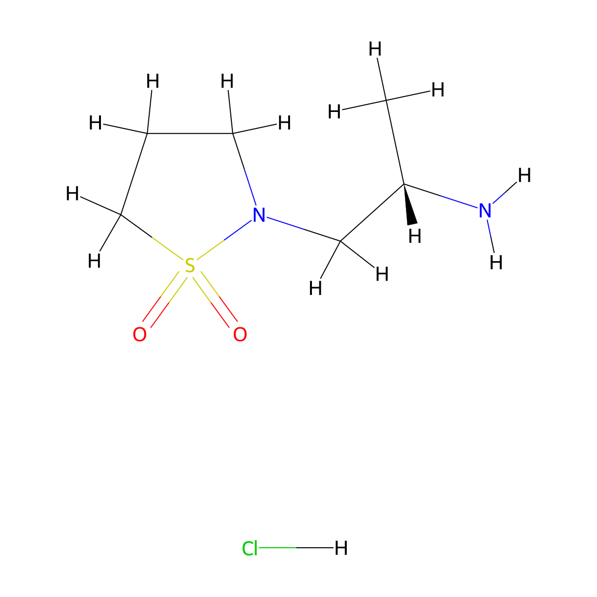 2-[(2S)-2-aminopropyl]-1lambda6,2-thiazolidine-1,1-dione hydrochloride molecular structure, CAS 2947380-33-6