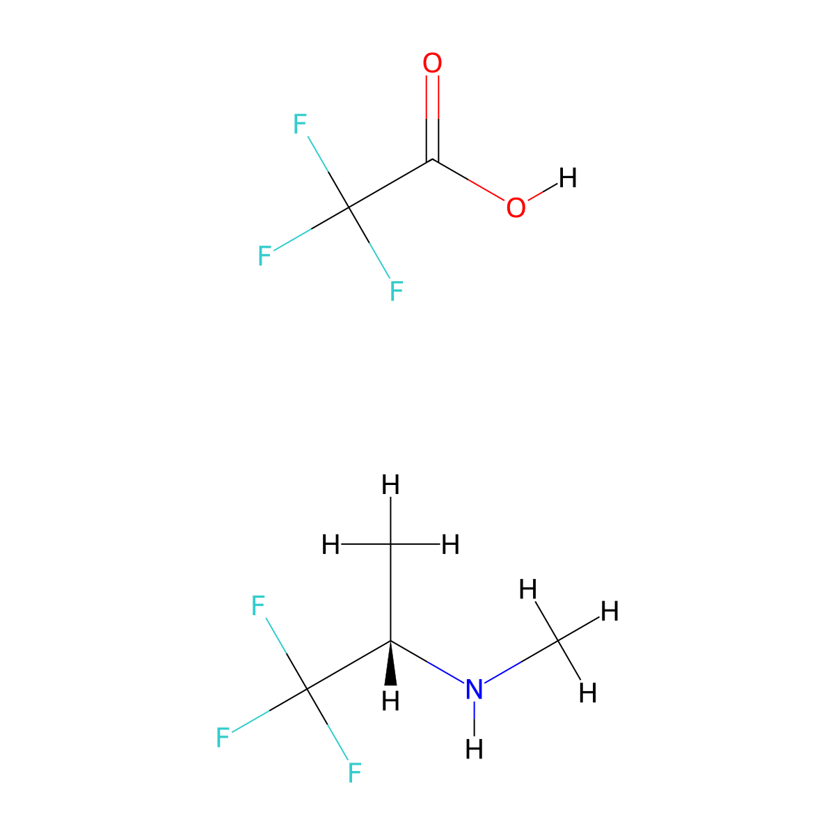 methyl[(2S)-1,1,1-trifluoropropan-2-yl]amine, trifluoroacetic acid molecular structure, CAS 2947380-34-7