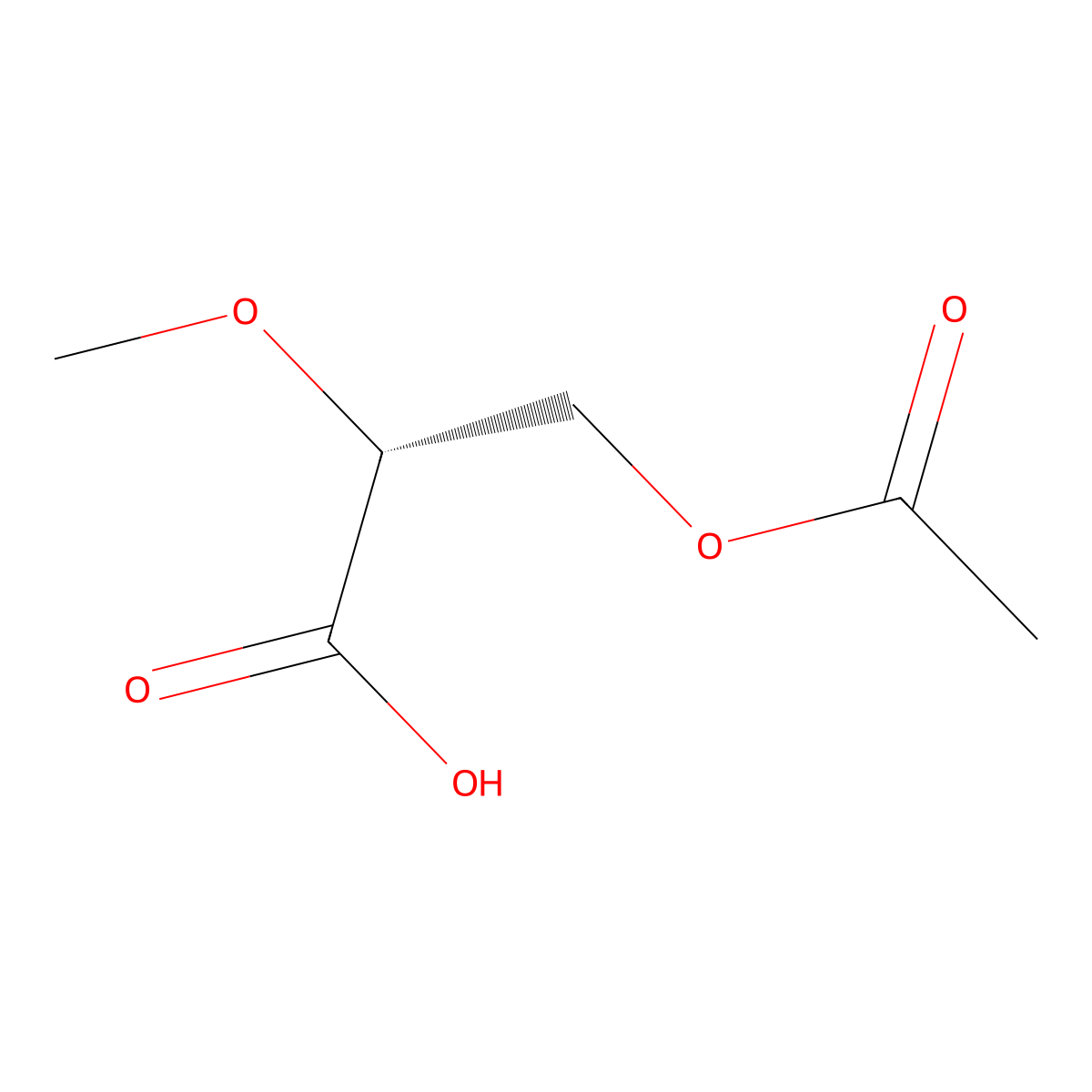 (2R)-3-(acetyloxy)-2-methoxypropanoic acid molecular structure, CAS 2947380-42-7