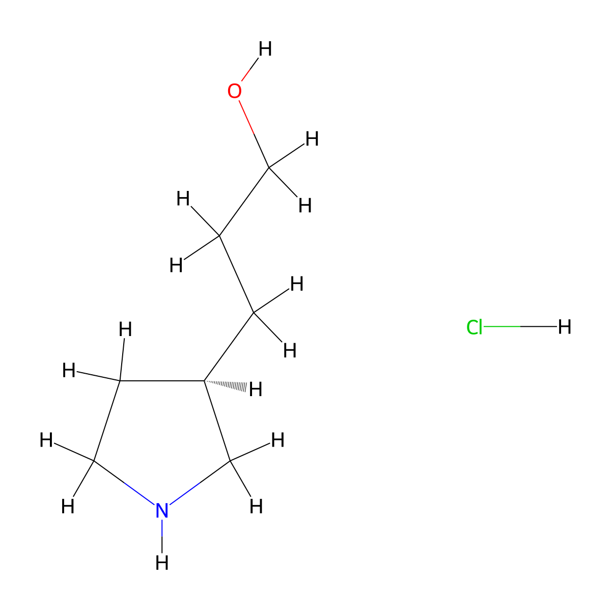 3-[(3R)-pyrrolidin-3-yl]propan-1-ol hydrochloride molecular structure, CAS 2947380-51-8
