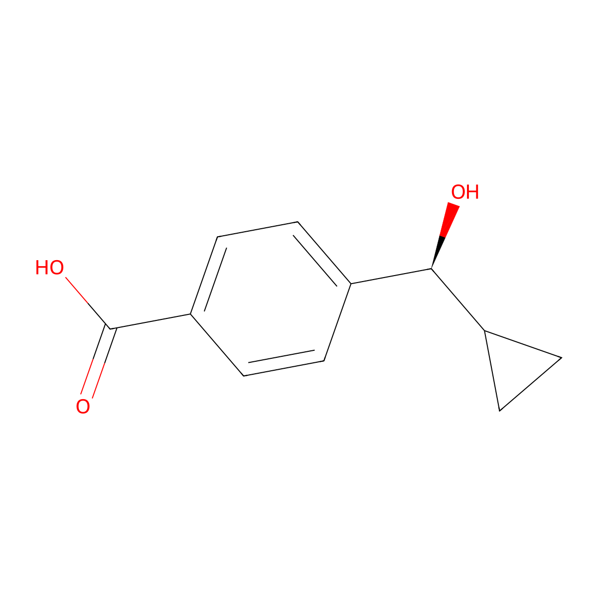 4-[(S)-cyclopropyl(hydroxy)methyl]benzoic acid molecular structure, CAS 2947380-53-0