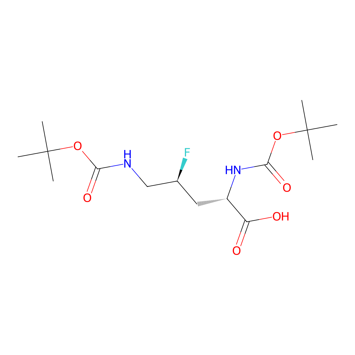 (2S,4S)-2,5-bis({[(tert-butoxy)carbonyl]amino})-4-fluoropentanoic acid molecular structure, CAS 2947380-57-4