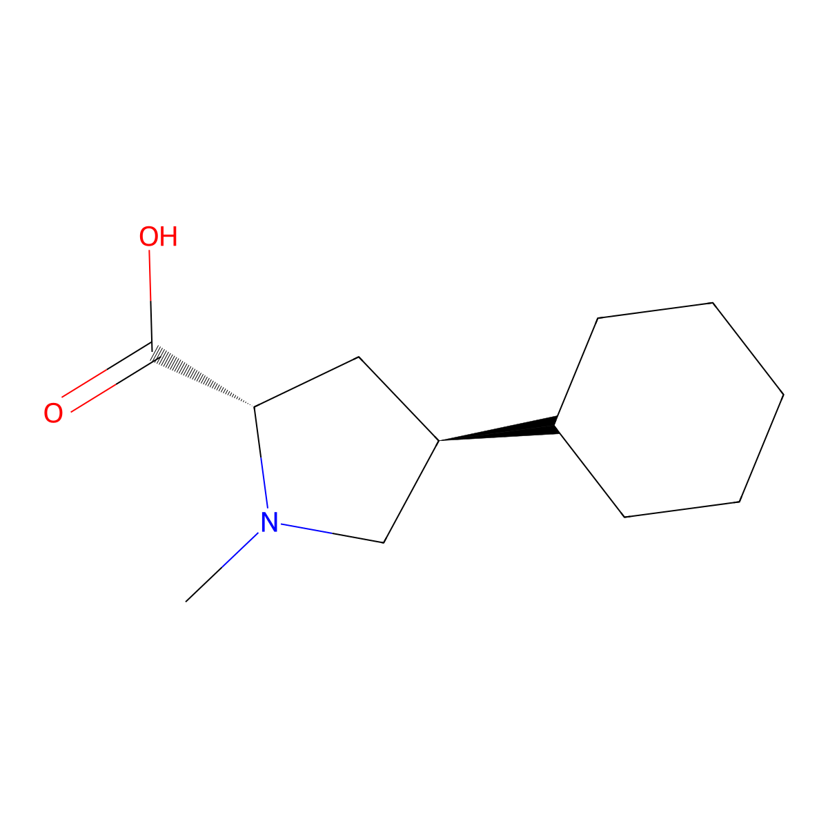 (2S,4S)-4-cyclohexyl-1-methylpyrrolidine-2-carboxylic acid molecular structure, CAS 2947380-58-5