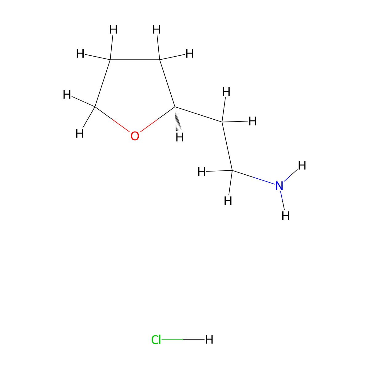 2-[(2S)-oxolan-2-yl]ethanamine;hydrochloride molecular structure, CAS 2947380-69-8