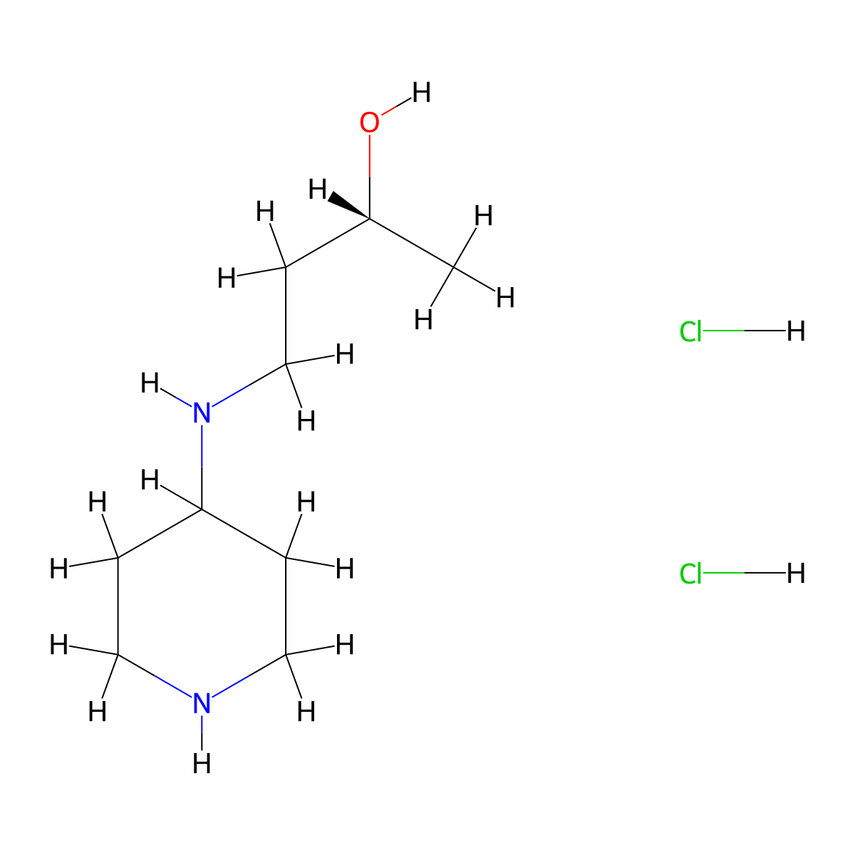 (2R)-4-[(piperidin-4-yl)amino]butan-2-ol dihydrochloride molecular structure, CAS 2947380-72-3