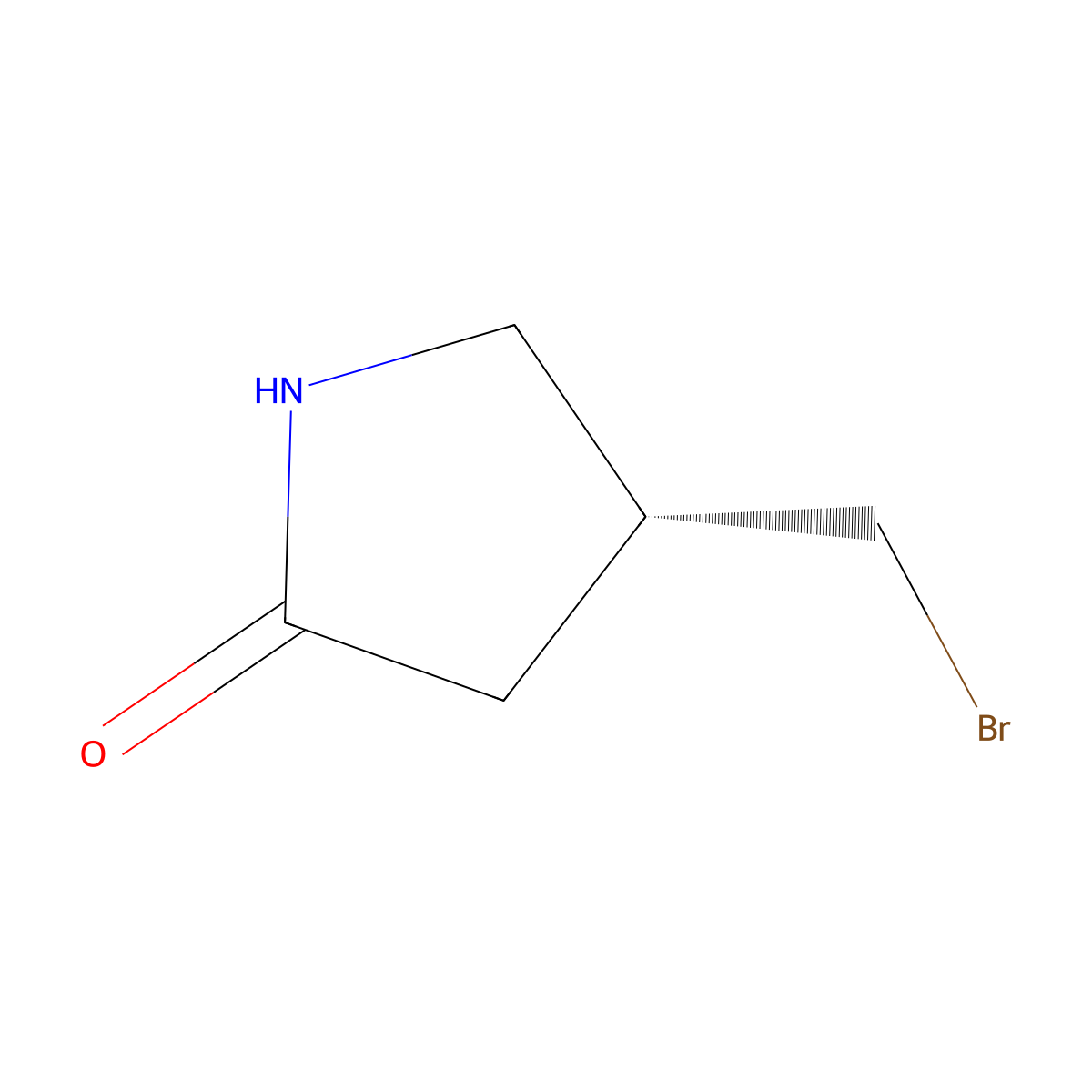 (4R)-4-(bromomethyl)pyrrolidin-2-one molecular structure, CAS 2947380-89-2