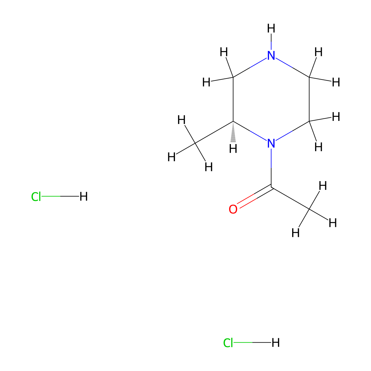1-[(2S)-2-methylpiperazin-1-yl]ethan-1-one dihydrochloride molecular structure, CAS 2947380-95-0