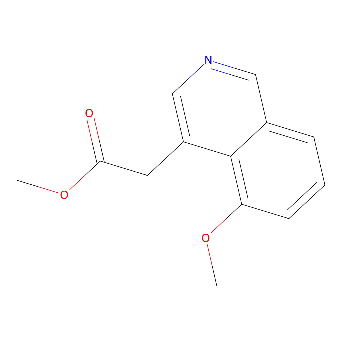 Methyl 2-(5-methoxyisoquinolin-4-yl)acetate molecular structure, CAS 2947382-95-6