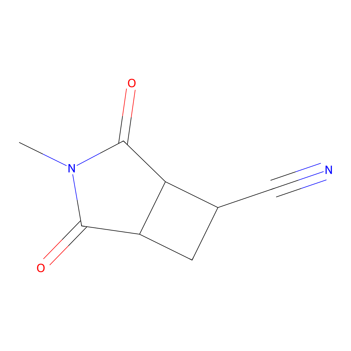 3-Methyl-2,4-dioxo-3-azabicyclo[3.2.0]heptane-6-carbonitrile molecular structure, CAS 2947383-00-6