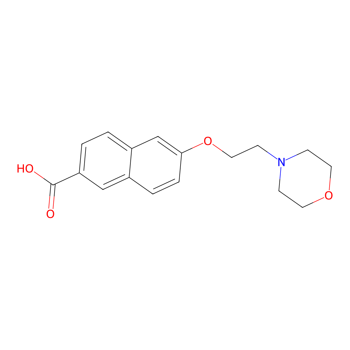 6-[2-(Morpholin-4-yl)ethoxy]naphthalene-2-carboxylic acid molecular structure, CAS 2947383-03-9