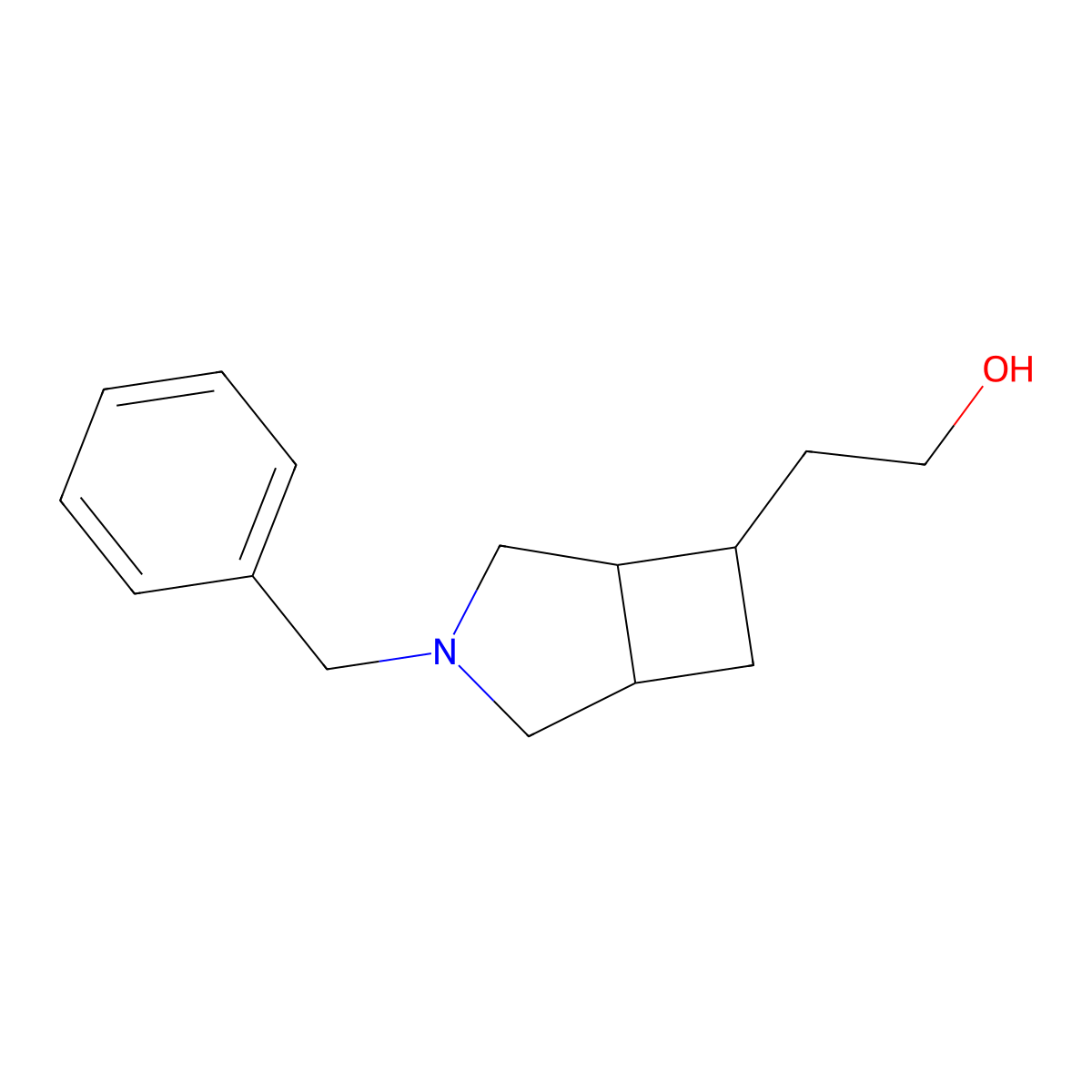 2-{3-Benzyl-3-azabicyclo[3.2.0]heptan-6-yl}ethan-1-ol molecular structure, CAS 2947383-10-8