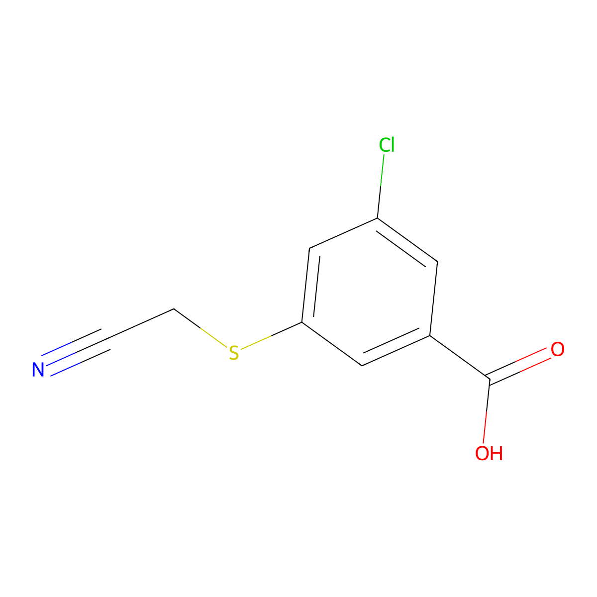 3-Chloro-5-[(cyanomethyl)sulfanyl]benzoic acid molecular structure, CAS 2947383-14-2