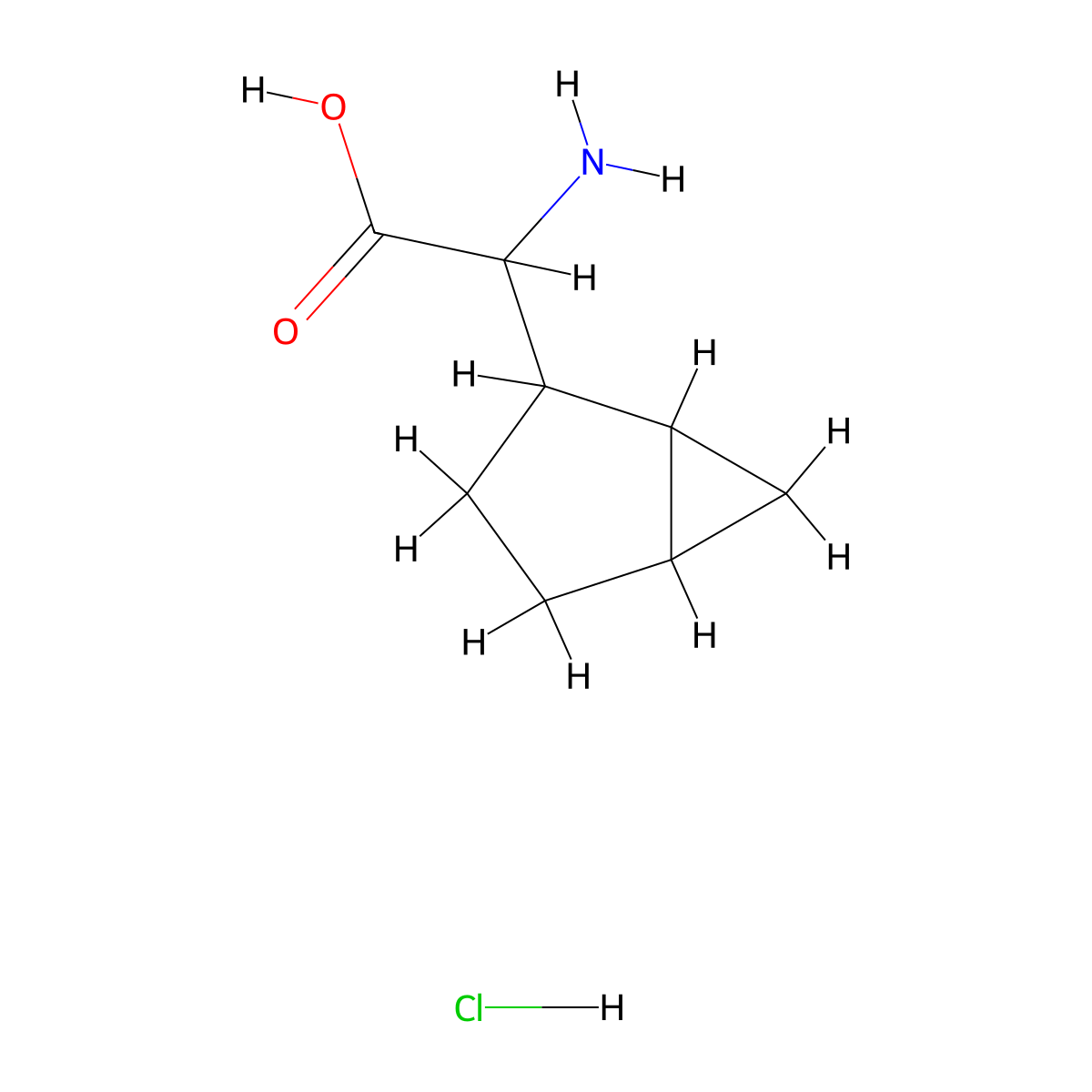 2-Amino-2-{bicyclo[3.1.0]hexan-2-yl}acetic acid hydrochloride molecular structure, CAS 2947422-67-3