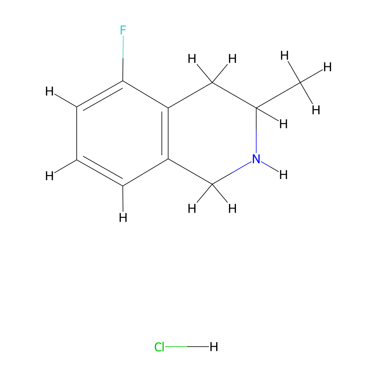 5-Fluoro-3-methyl-1,2,3,4-tetrahydroisoquinoline hydrochloride molecular structure, CAS 2947422-71-9