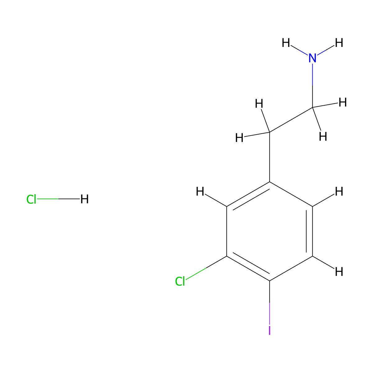 2-(3-Chloro-4-iodophenyl)ethan-1-amine hydrochloride molecular structure, CAS 2947422-74-2