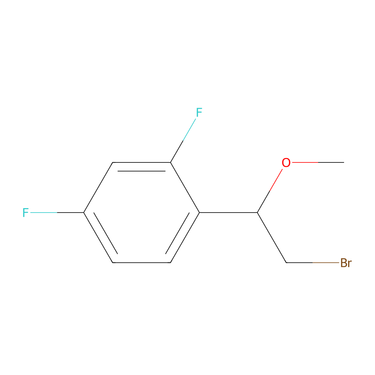 1-(2-Bromo-1-methoxyethyl)-2,4-difluorobenzene molecular structure, CAS 2947422-76-4