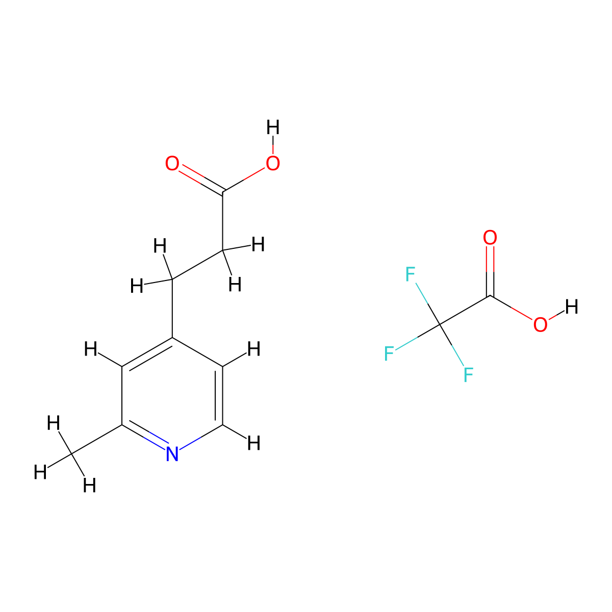 3-(2-Methylpyridin-4-yl)propanoic acid, trifluoroacetic acid molecular structure, CAS 2947422-78-6