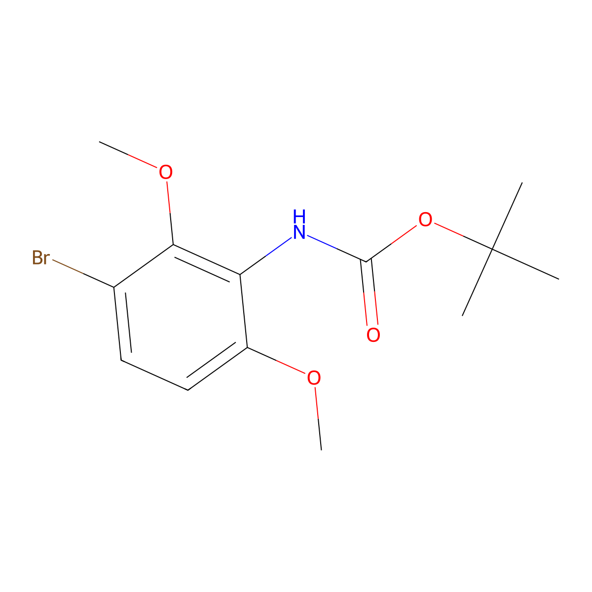 tert-butyl N-(3-bromo-2,6-dimethoxyphenyl)carbamate molecular structure, CAS 2947422-79-7