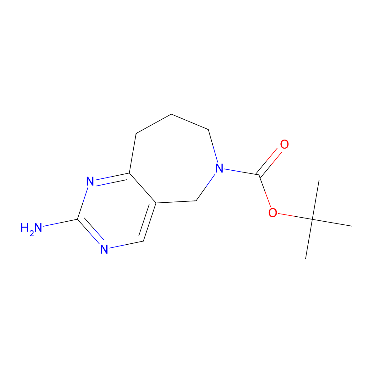 tert-butyl 2-amino-5H,6H,7H,8H,9H-pyrimido[5,4-c]azepine-6-carboxylate molecular structure, CAS 2947422-89-9