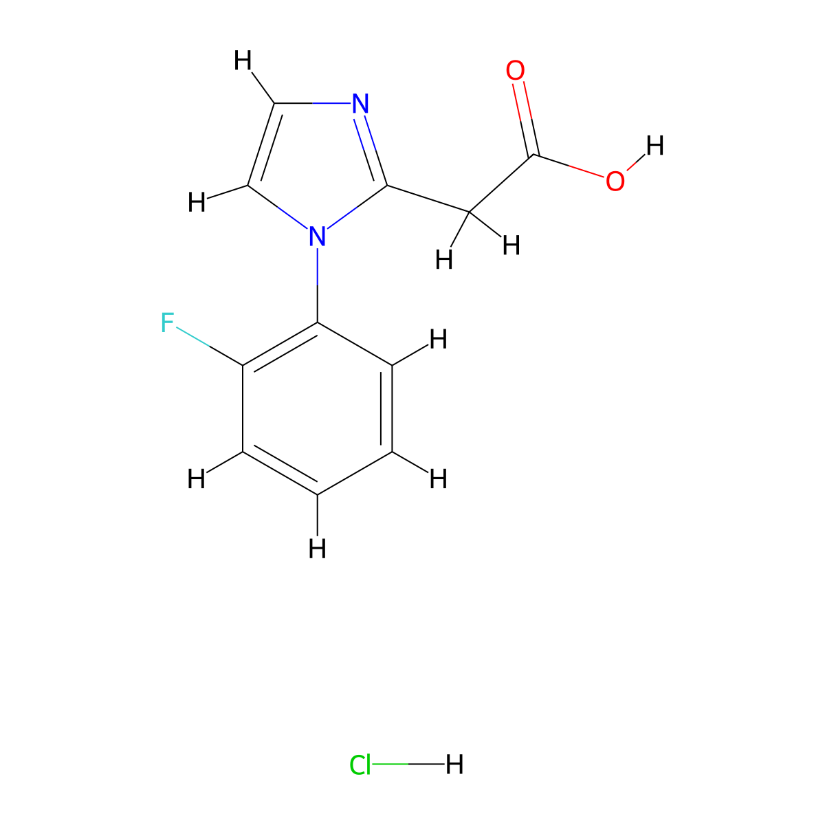 2-[1-(2-Fluorophenyl)imidazol-2-yl]acetic acid;hydrochloride molecular structure, CAS 2947423-08-5