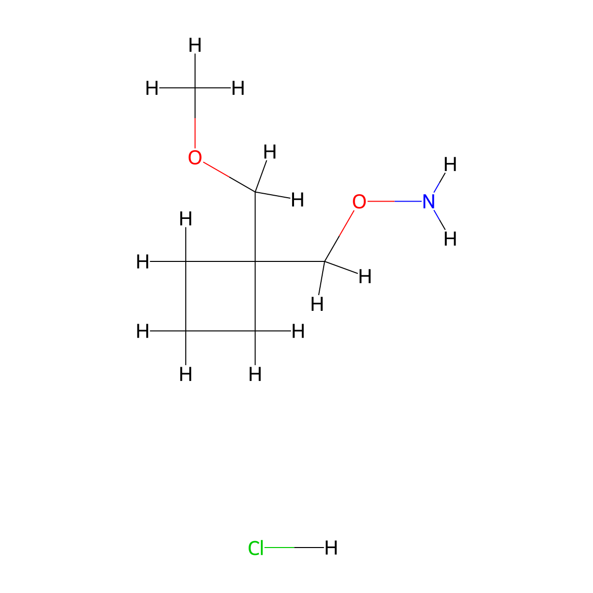 O-{[1-(methoxymethyl)cyclobutyl]methyl}hydroxylamine hydrochloride molecular structure, CAS 2947423-09-6
