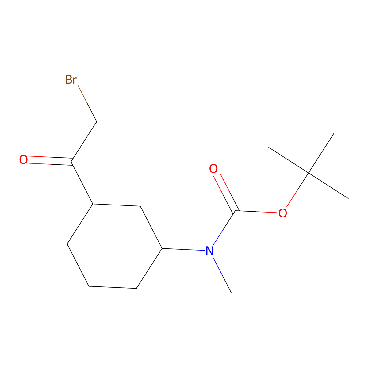 tert-butyl N-[3-(2-bromoacetyl)cyclohexyl]-N-methylcarbamate molecular structure, CAS 2947423-20-1
