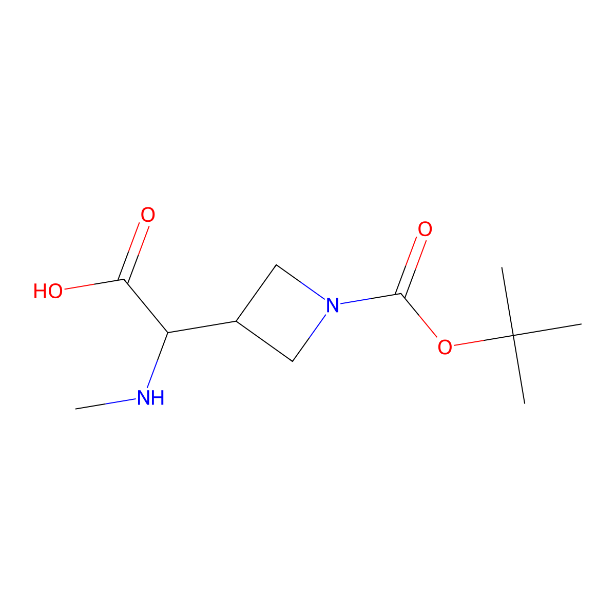 2-{1-[(Tert-butoxy)carbonyl]azetidin-3-yl}-2-(methylamino)acetic acid molecular structure, CAS 2947423-22-3