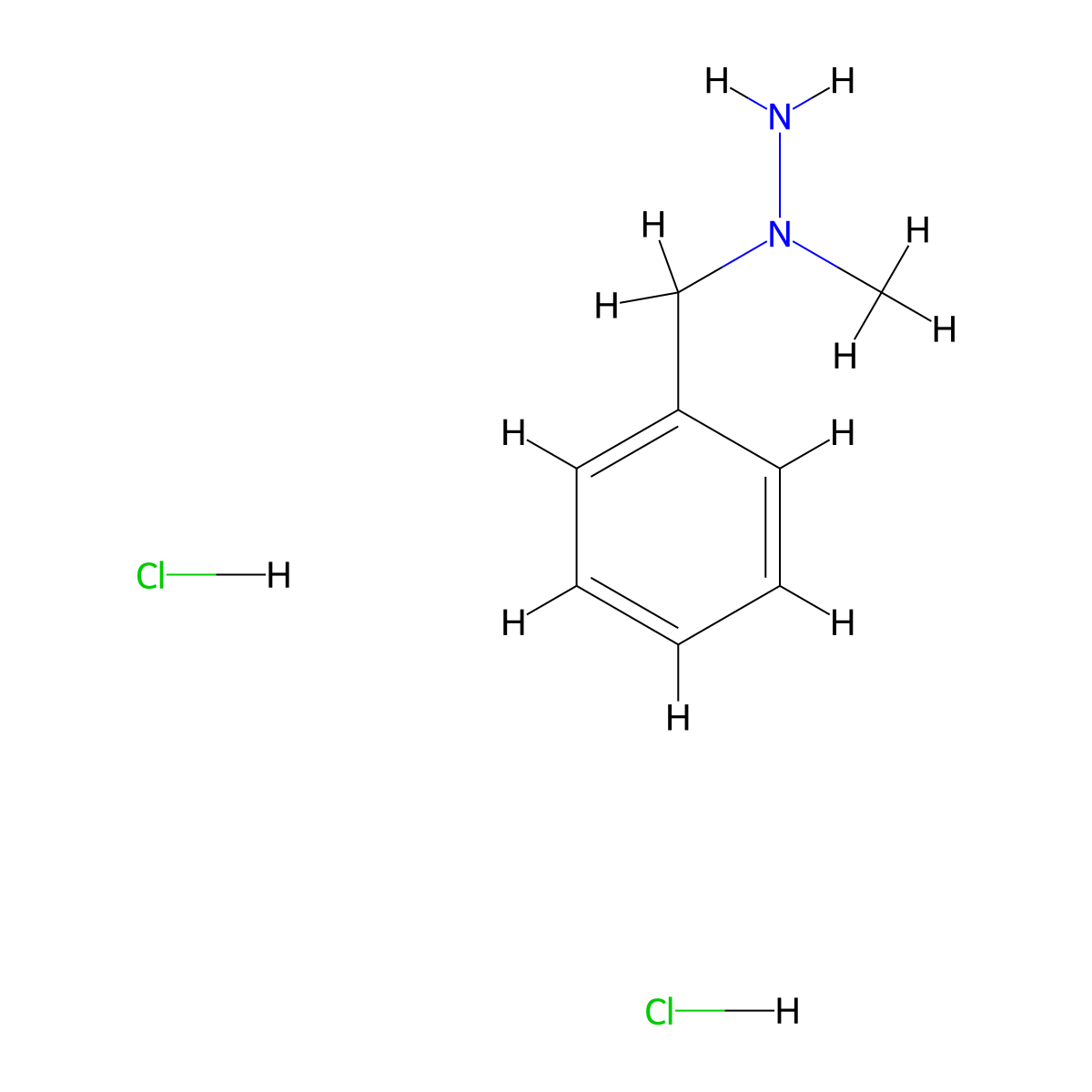 1-Benzyl-1-methylhydrazine dihydrochloride molecular structure, CAS 2947423-31-4