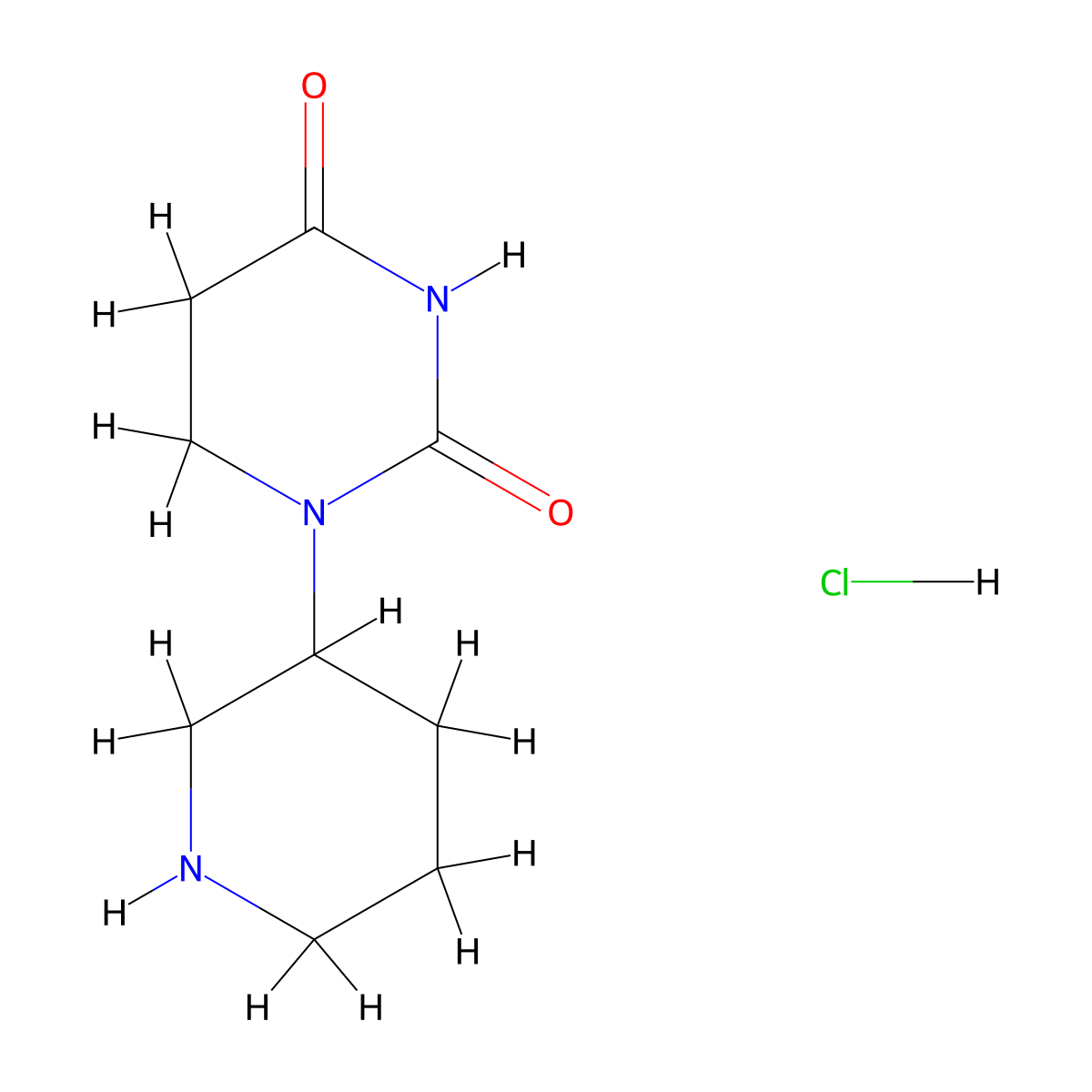 1-(Piperidin-3-yl)-1,3-diazinane-2,4-dione hydrochloride molecular structure, CAS 2947423-35-8