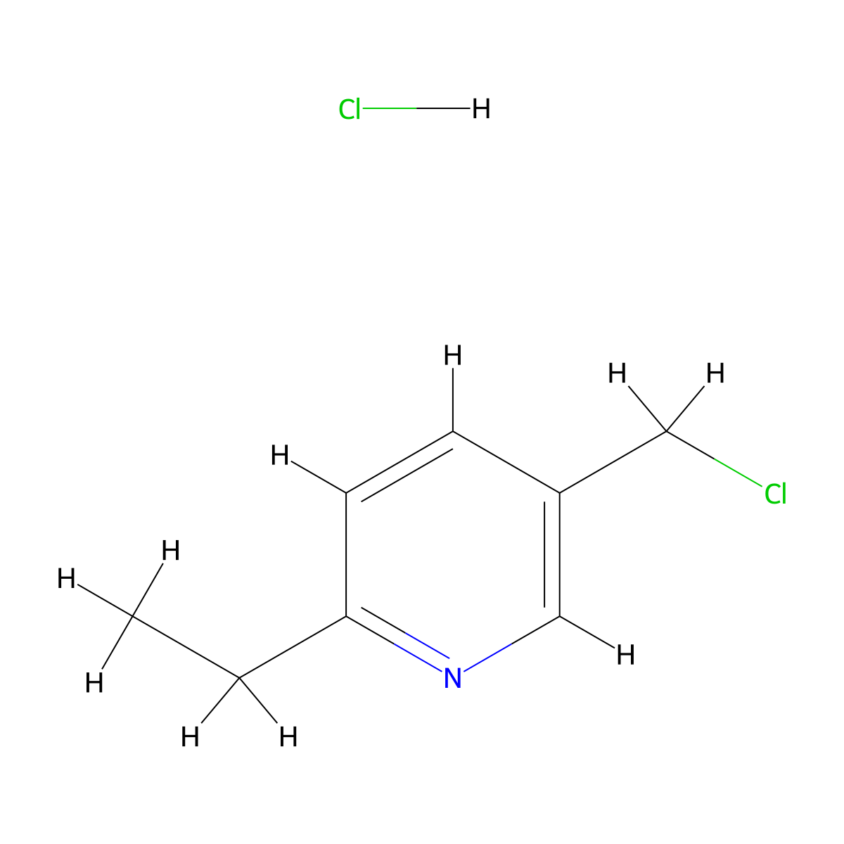 5-(Chloromethyl)-2-ethylpyridine hydrochloride molecular structure, CAS 2947423-37-0