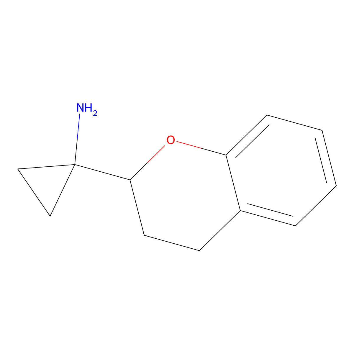 1-(3,4-dihydro-2H-1-benzopyran-2-yl)cyclopropan-1-amine molecular structure, CAS 2947423-40-5