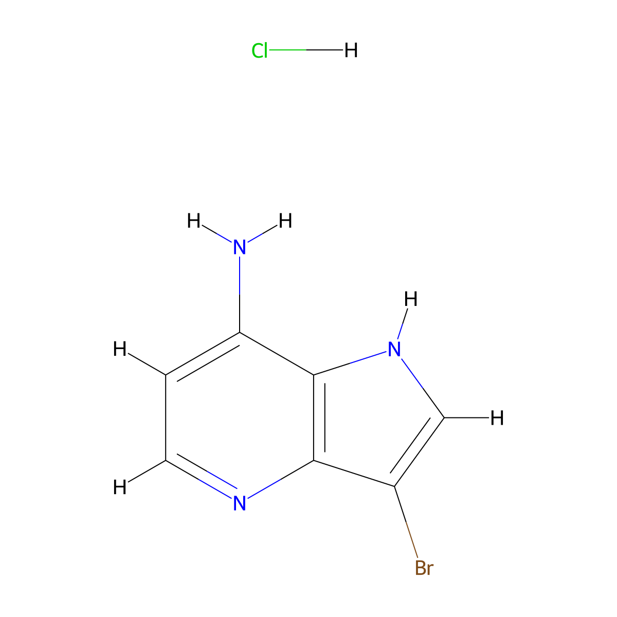 3-bromo-1H-pyrrolo[3,2-b]pyridin-7-amine hydrochloride molecular structure, CAS 2947423-43-8