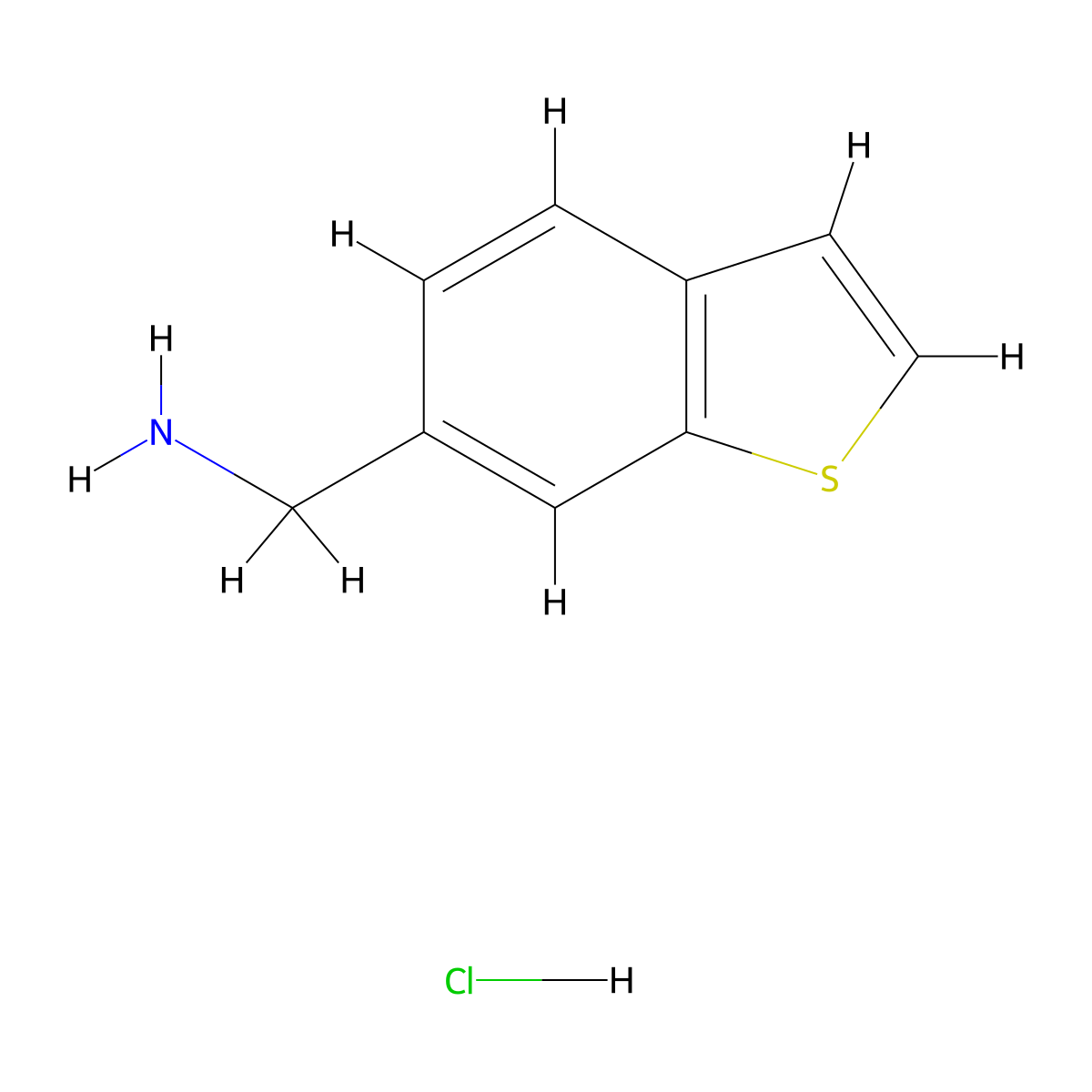 1-(1-Benzothiophen-6-yl)methanamine hydrochloride molecular structure, CAS 2947423-44-9